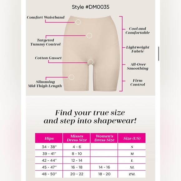 Maidenform Small Cover Your Bases Smoothing Shapewear Slip Short - Picture 9 of 10